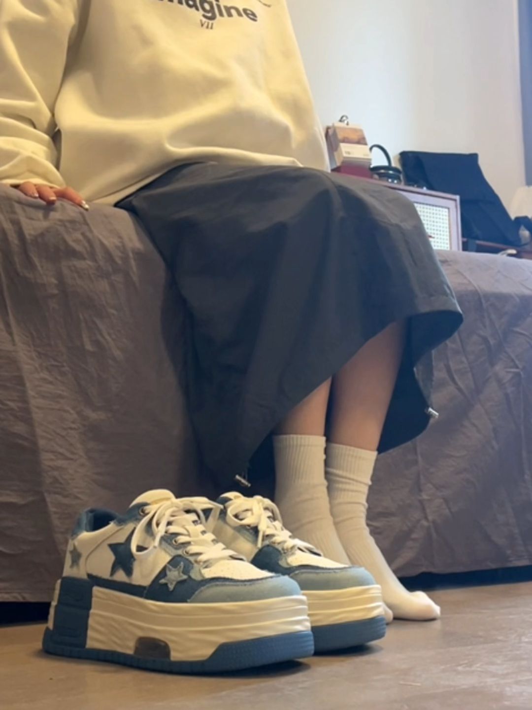 棉麻 A型 深蓝黑色 棉麻 A型 深蓝黑色 - VALI鞋履AI设计主图
