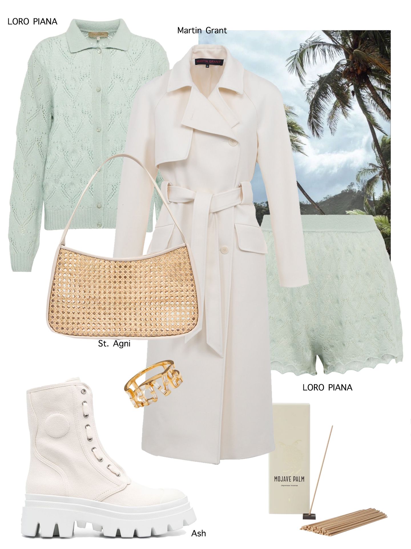 X型 翻驳领 打结-扭结 沙白色 香雪球色 本布腰带 都市  - VALI鞋履AI设计主图