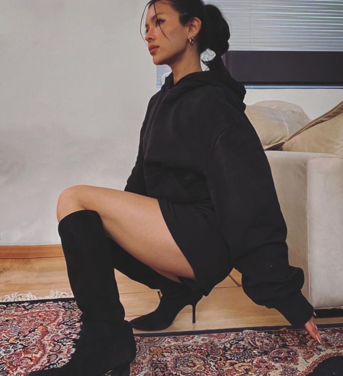 针织面料 连帽领 踢踏舞鞋色 极简 