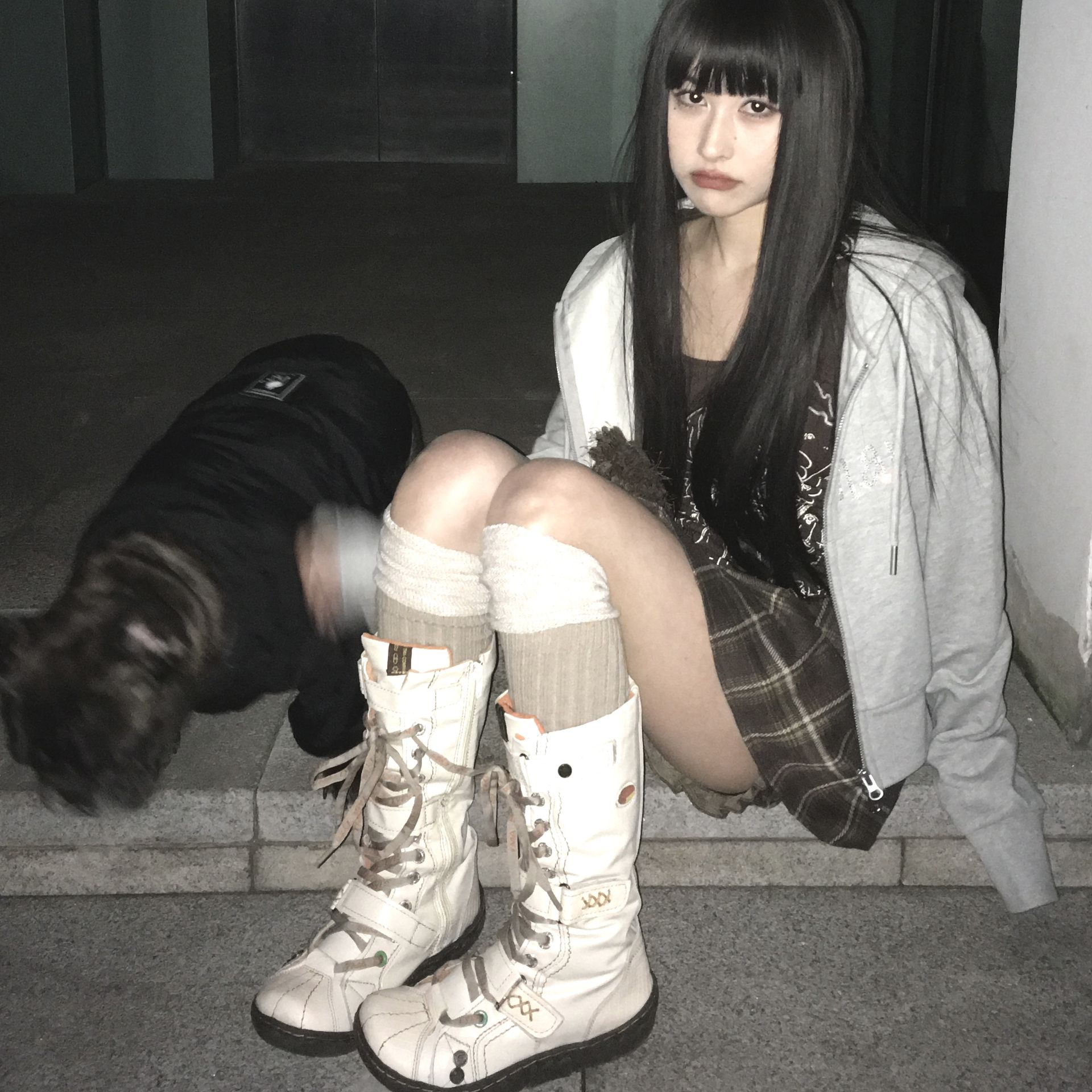 针织面料 连帽领 细雨色 银色  - VALI鞋履AI设计主图