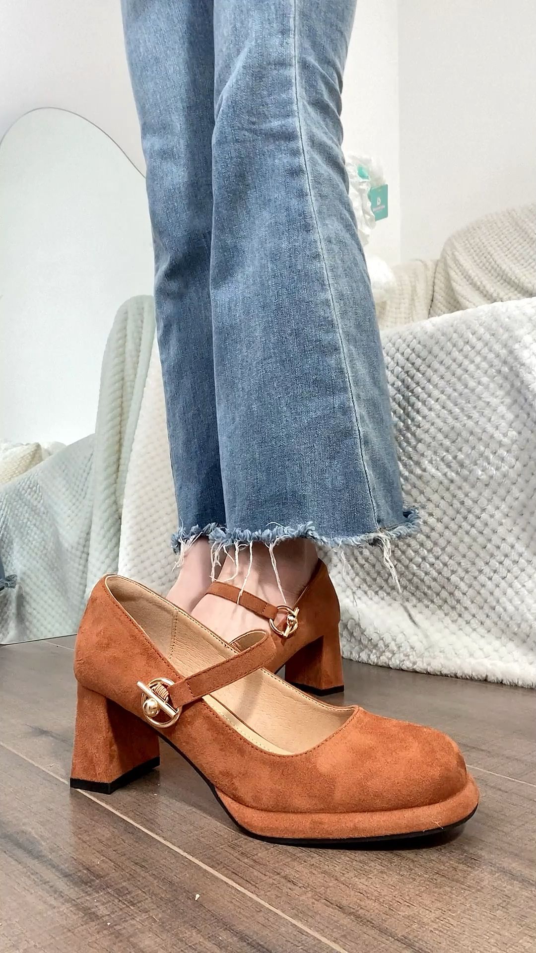 牛仔面料 洗水 毛边 中国蓝 洗水蓝  - VALI鞋履AI设计主图