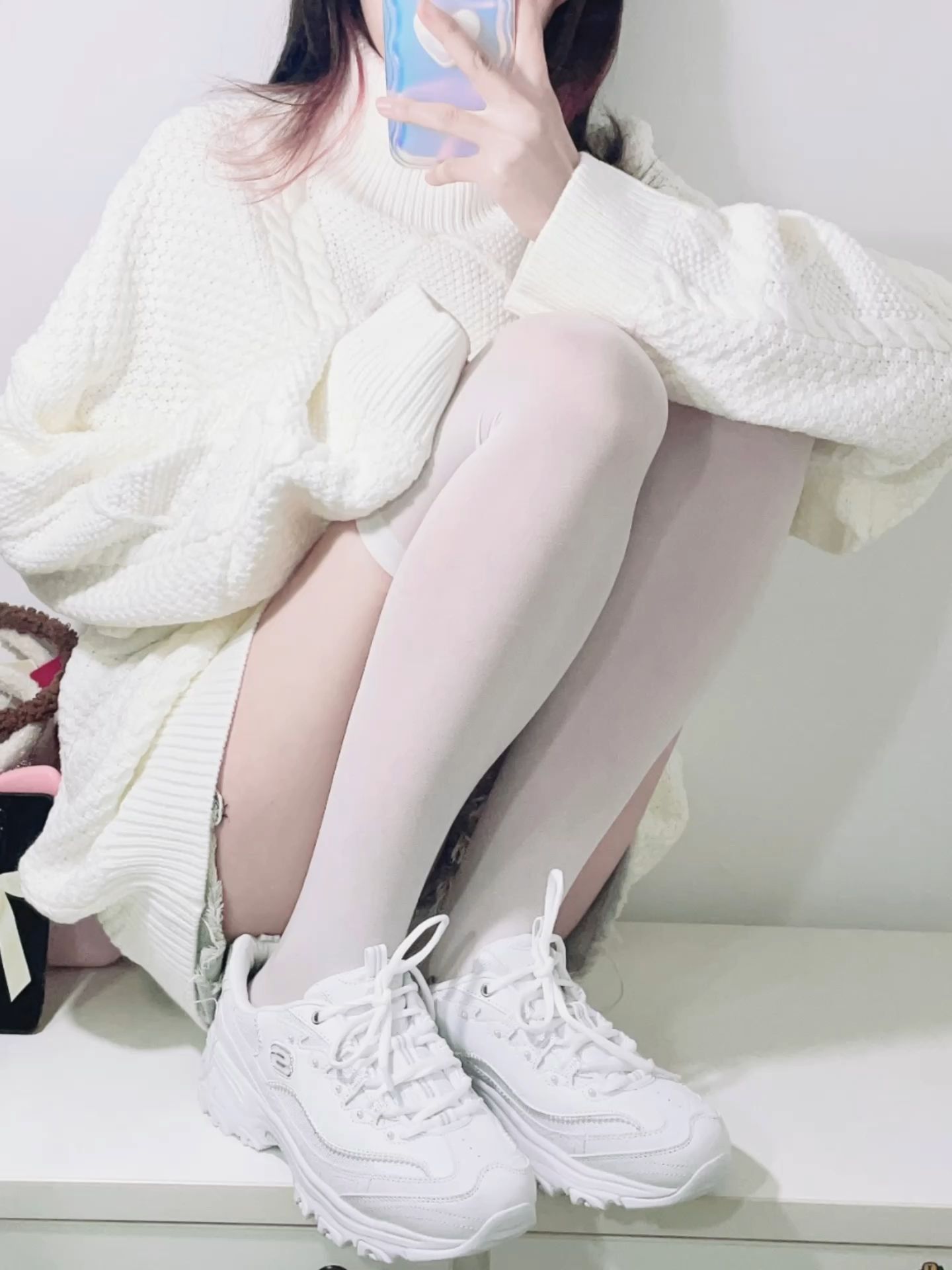 毛纺 H型 立领 细针 炽白 云雾色 气泡白 甜美  - VALI鞋履AI设计主图