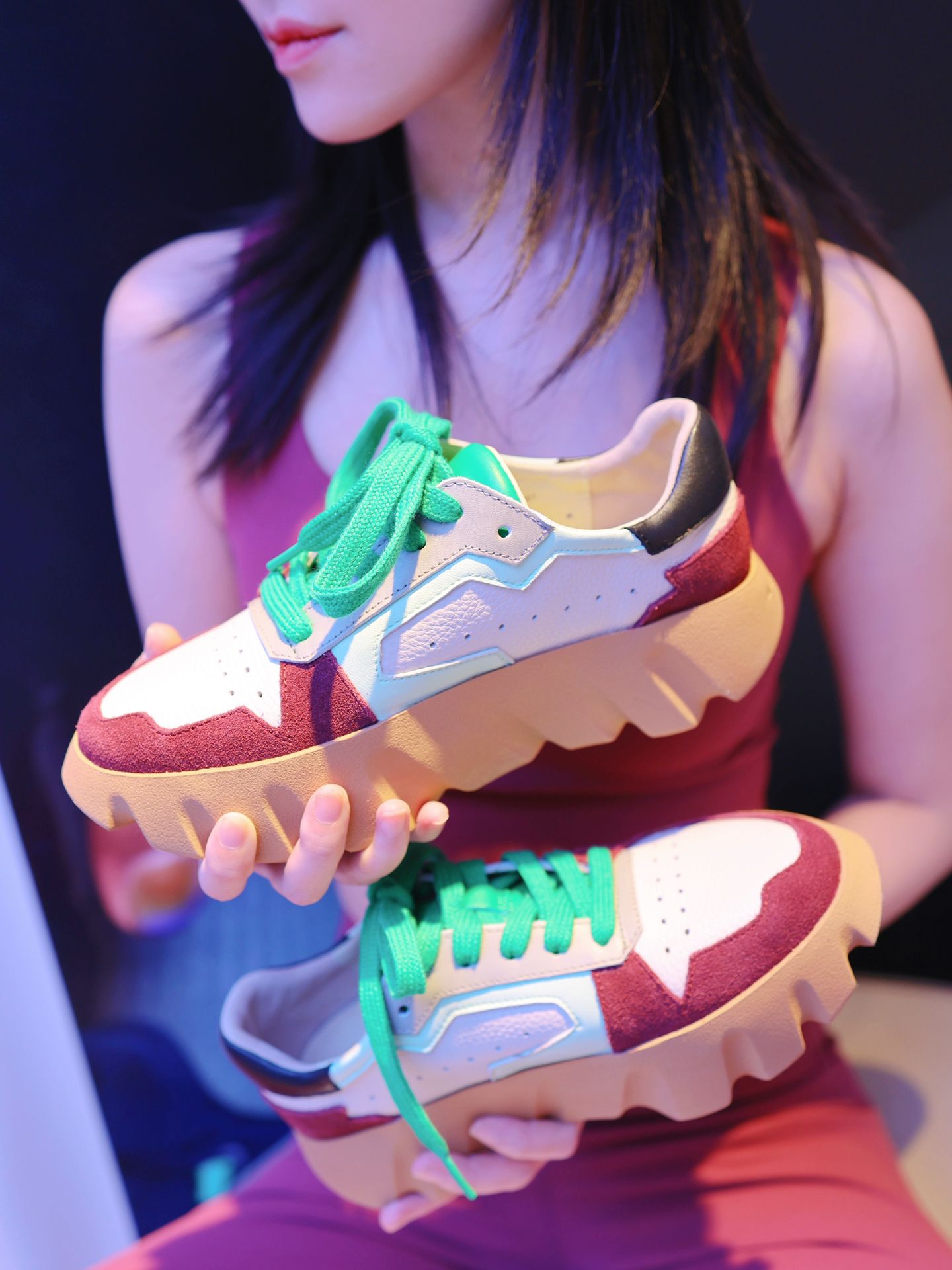 厚底 圆头 低帮 系带 深口鞋 皮革  - VALI鞋履AI设计主图