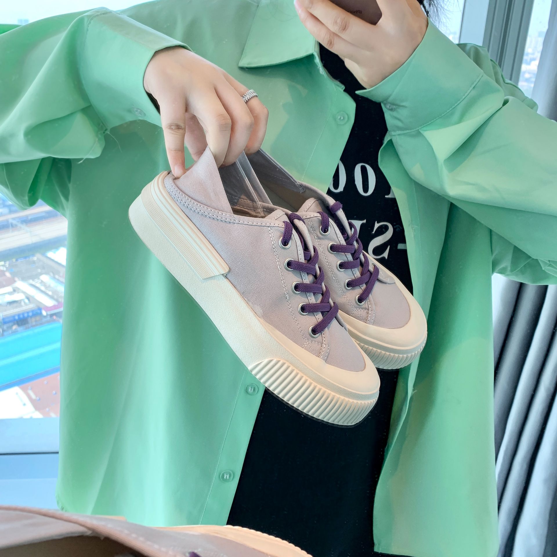 厚底 圆头 低帮 系带 深口鞋  - VALI鞋履AI设计主图