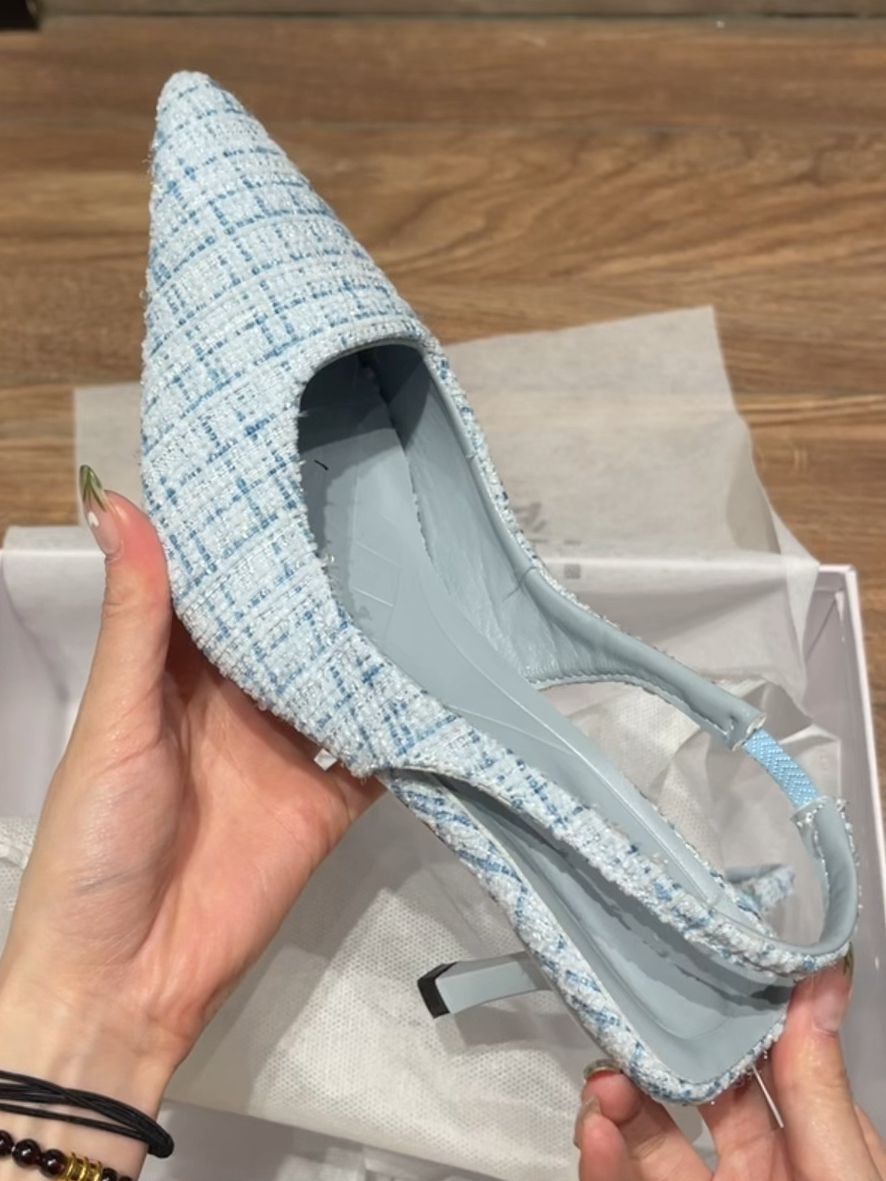 粗跟 低跟 尖头 低帮 一脚蹬 浅口鞋  - VALI鞋履AI设计主图