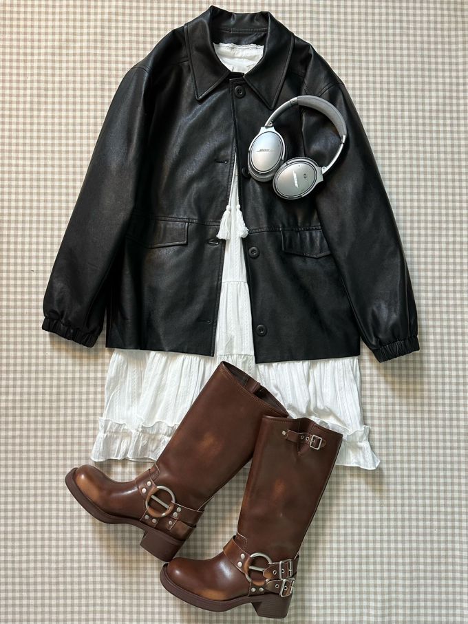 皮革面料 H型 翻领 酱黑色 基础扣饰 