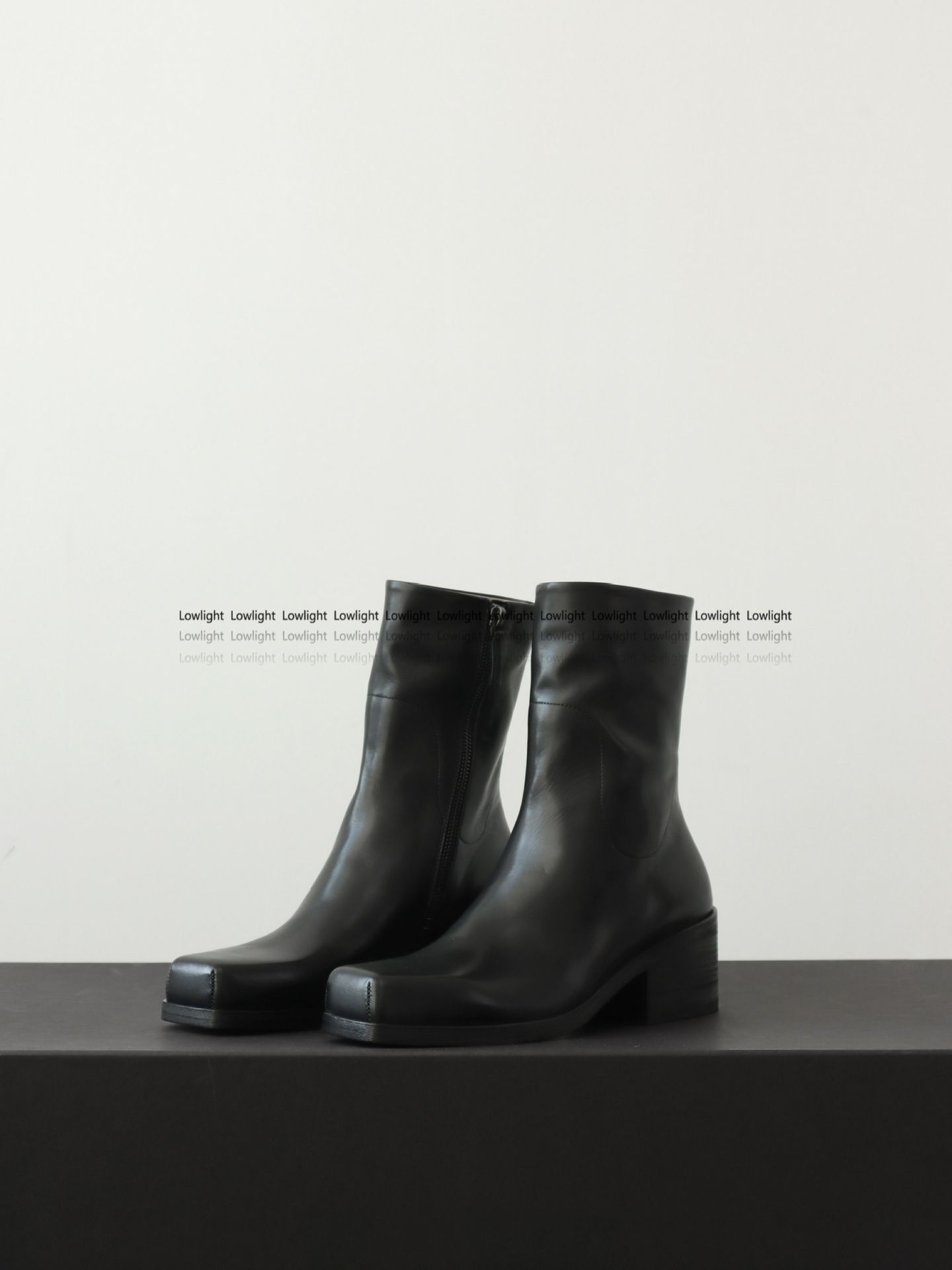 粗跟 中跟 圆头 低筒 皮革  - VALI鞋履AI设计主图