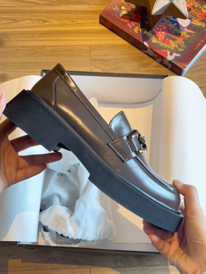 厚底 低帮 一脚蹬 深口鞋 皮革 