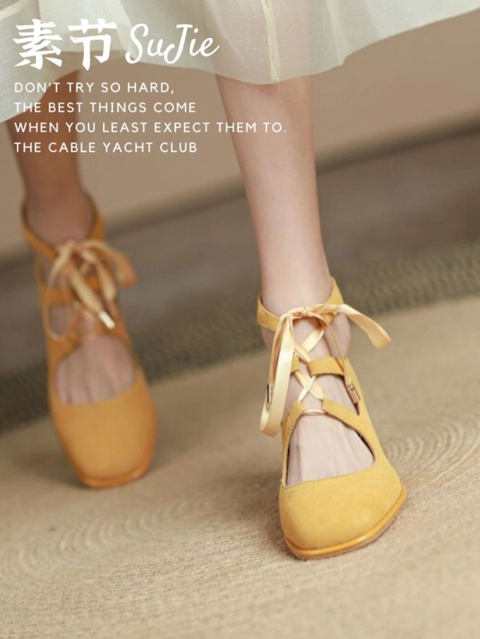 圆头 系带 低筒 皮革 