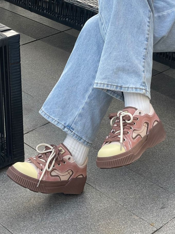 厚底 圆头 低帮 系带 深口鞋 