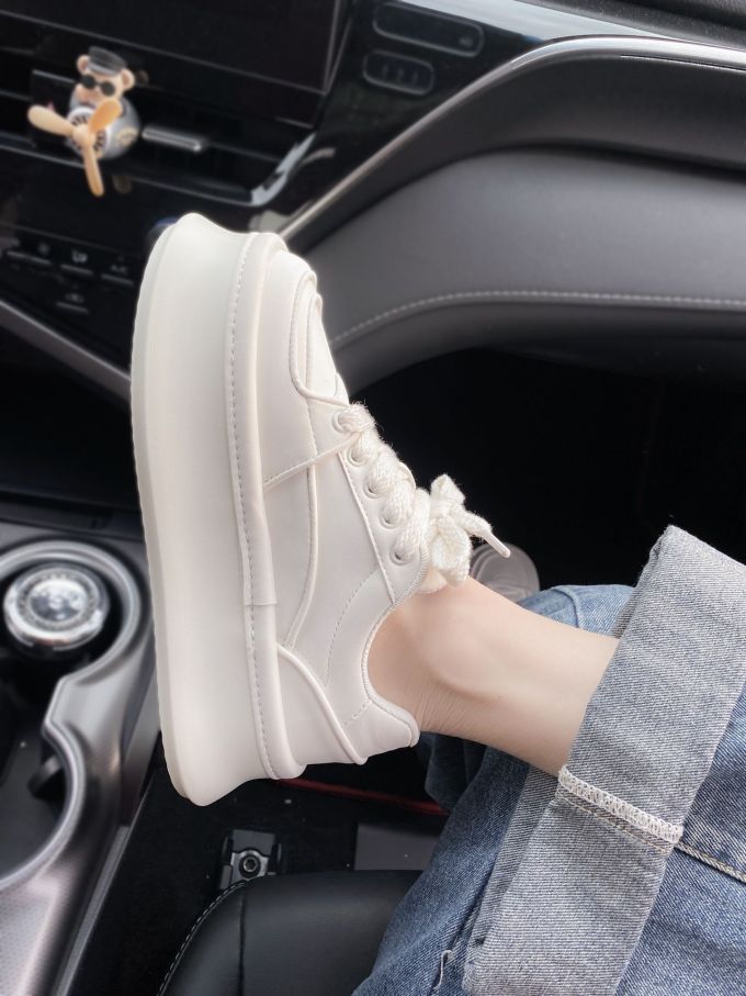 厚底 圆头 低帮 系带 深口鞋 皮革 