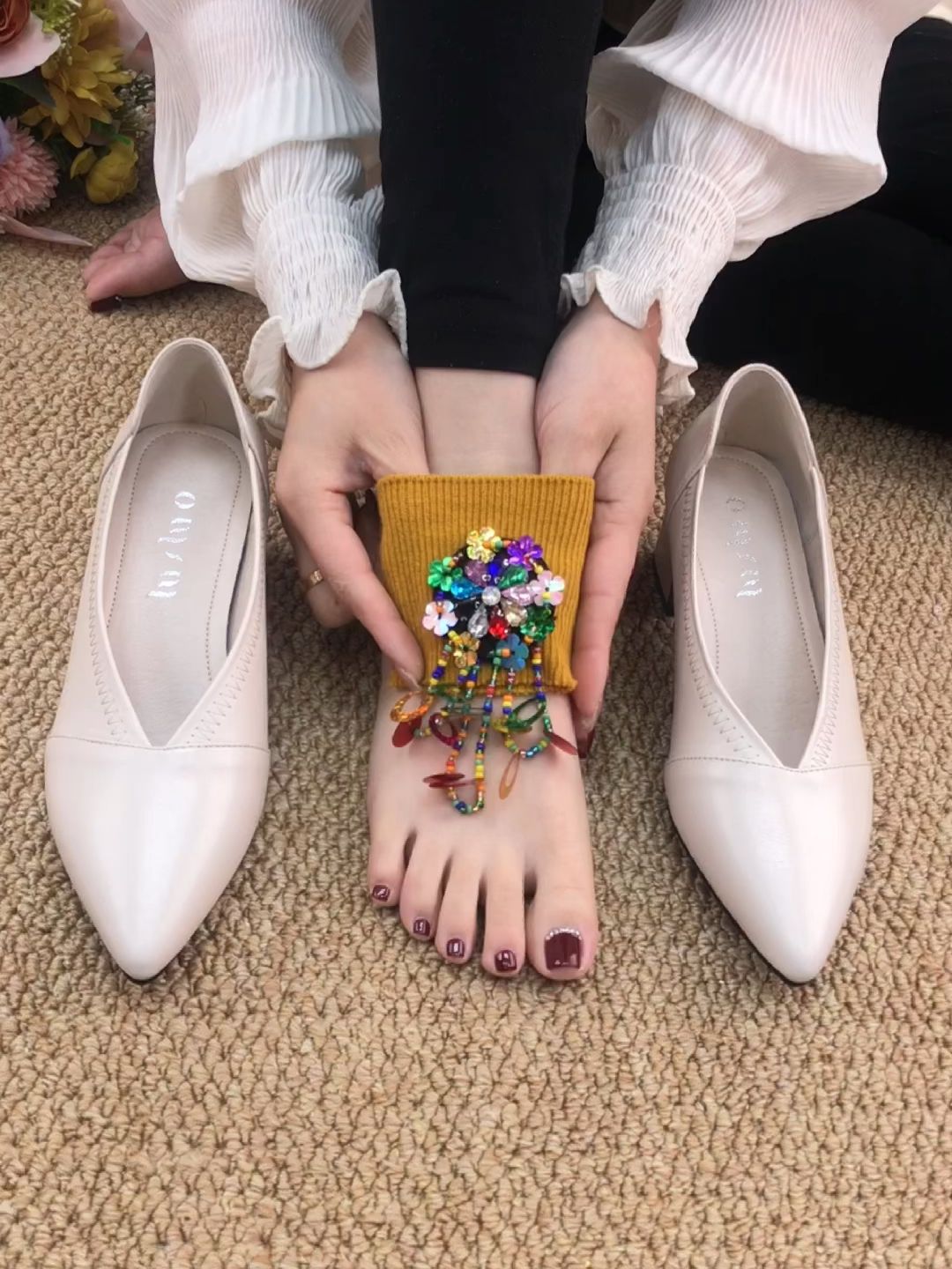 尖头 低帮 一脚蹬 浅口鞋 皮革  - VALI鞋履AI设计主图