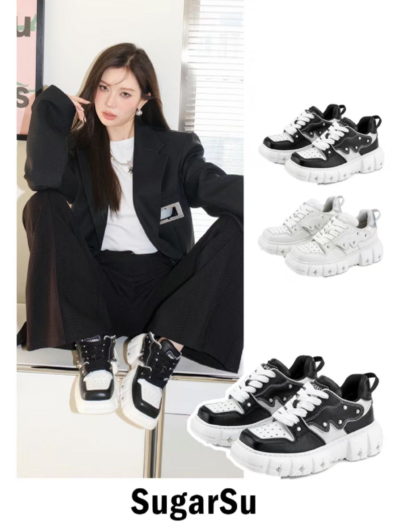 正装面料 H型 翻驳领 踢踏舞鞋色 基础扣饰 都市 学院风 韩系休闲 休闲  - VALI鞋履AI设计主图