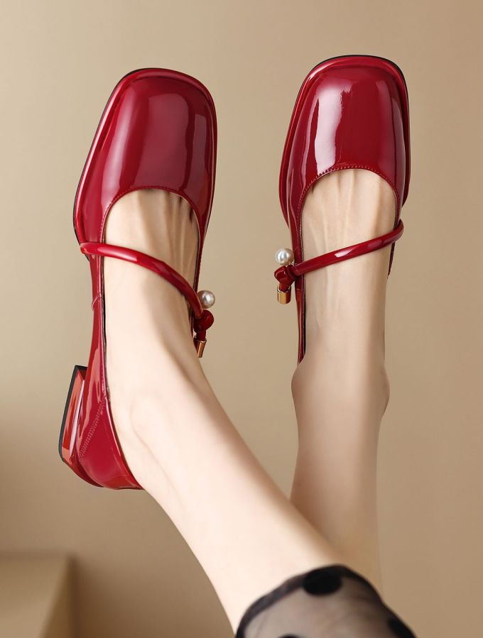 方头 低帮 袢扣 浅口鞋 