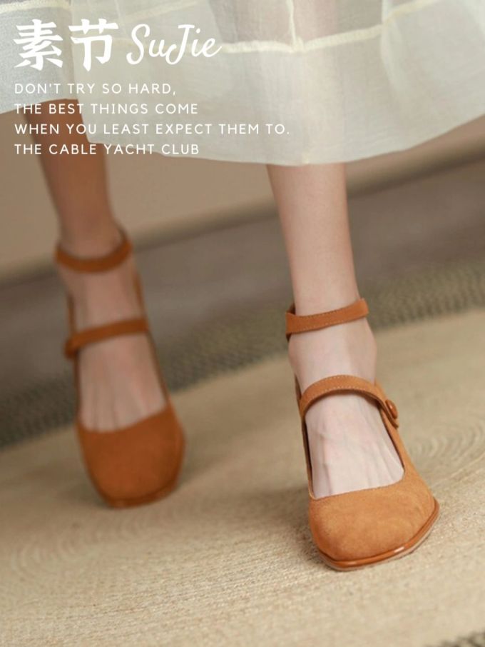 尖头 浅口鞋 皮革 