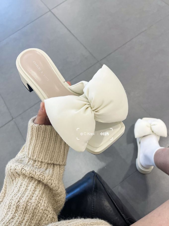 高跟 圆头 一脚蹬 皮革 