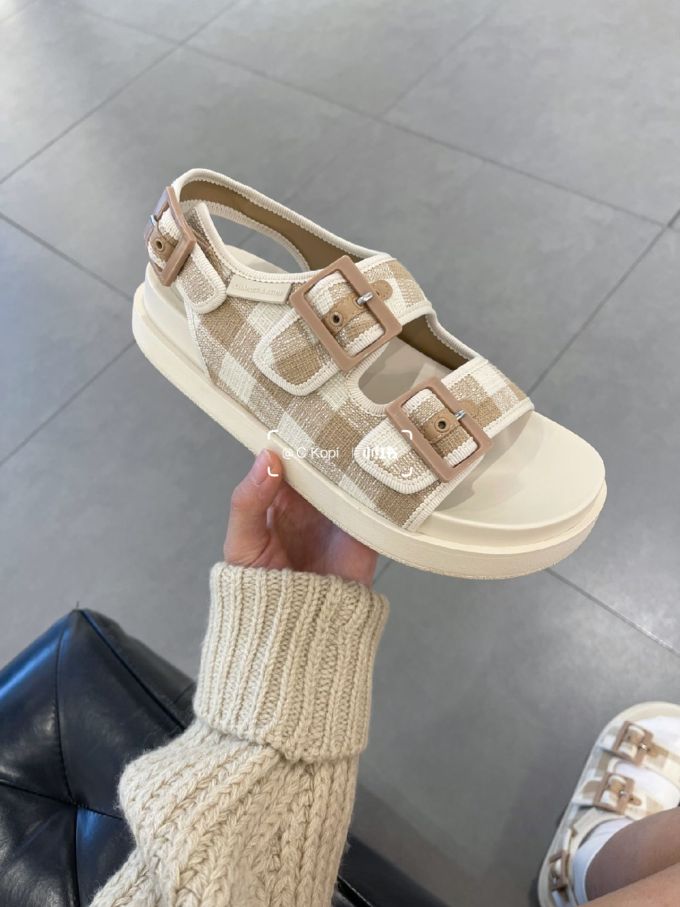 平底 圆头 插扣 魔术贴 