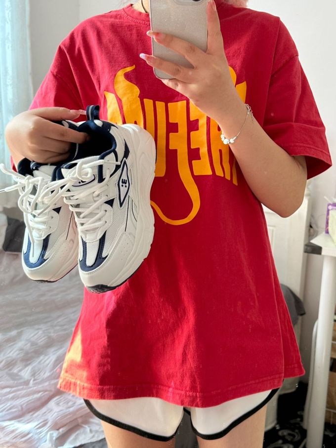 针织面料 H型 圆形领 文字图案 印花 斗牛士 