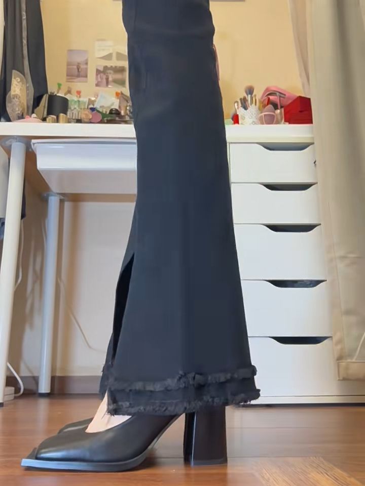 A型 开衩 深蓝黑色  - VALI鞋履AI设计主图