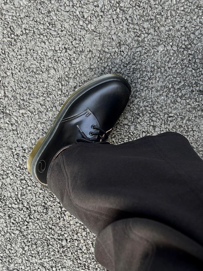 粗跟 低跟 圆头 系带 深口鞋 皮革 