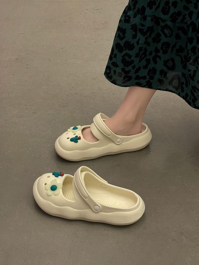 平底 圆头 皮革 魔术贴 