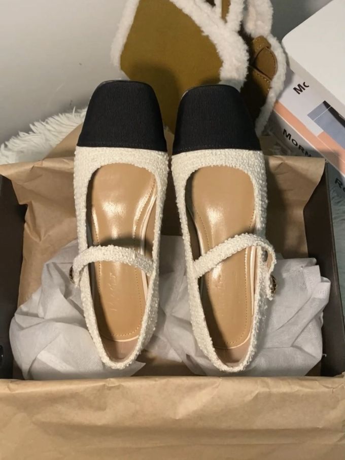 方头 低帮 浅口鞋 网面 