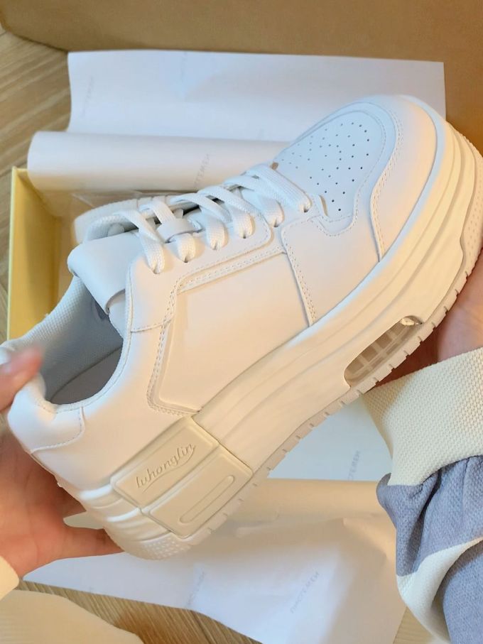 厚底 圆头 低帮 系带 深口鞋 皮革 