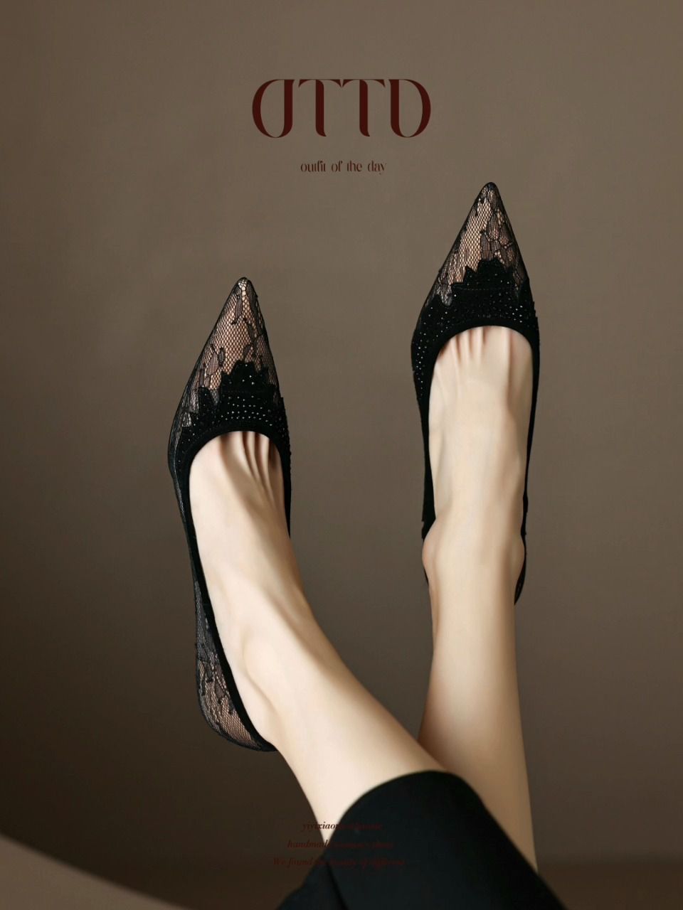 尖头 低帮 一脚蹬 浅口鞋 蕾丝  - VALI鞋履AI设计主图