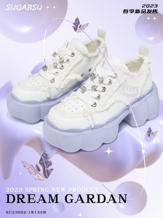 厚底 方头 低帮 系带 深口鞋 