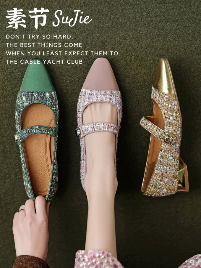 尖头 低帮 袢扣 浅口鞋 