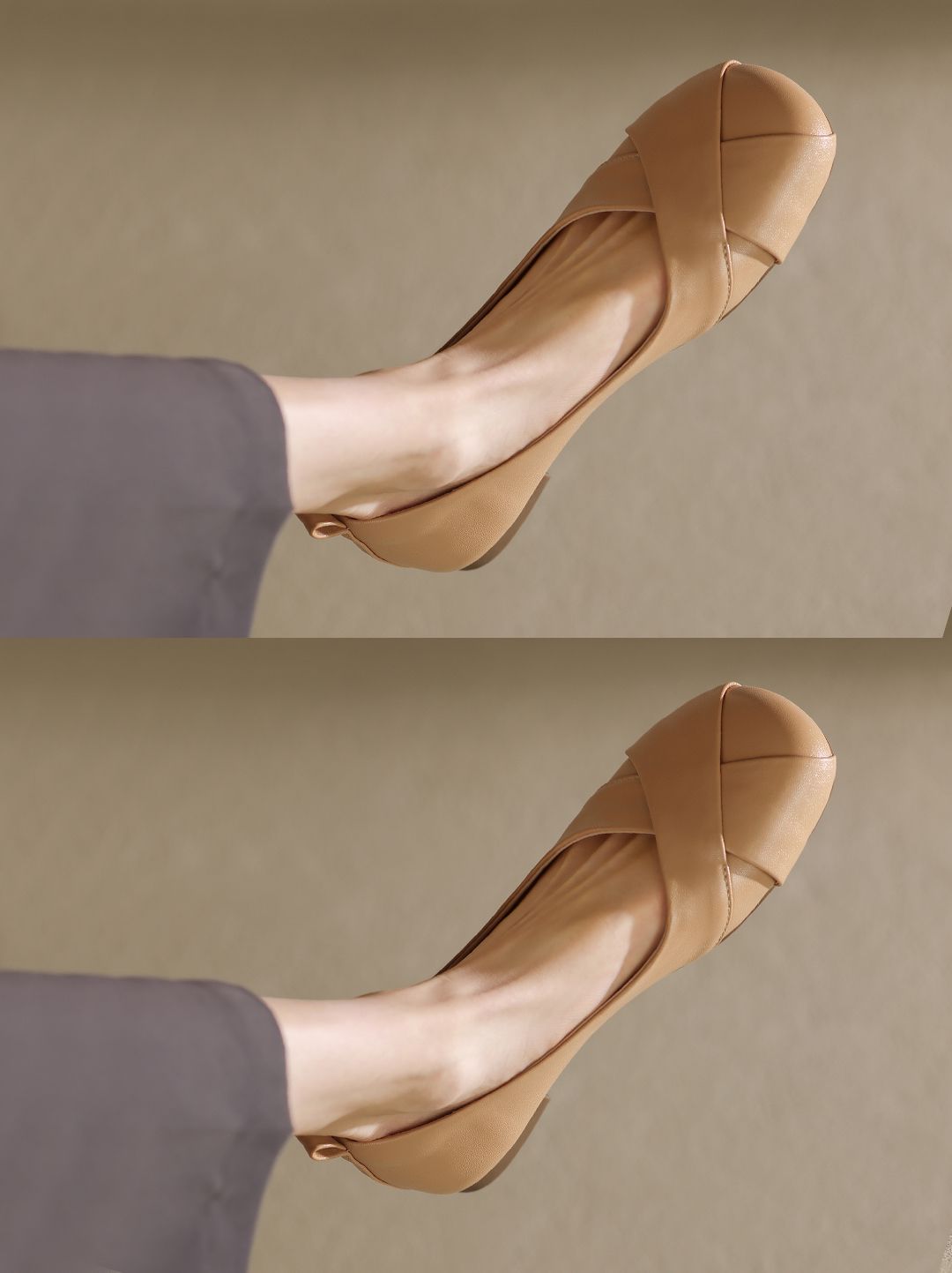 坡跟 中跟 圆头 鱼嘴 低帮 一脚蹬 浅口鞋 皮革  - VALI鞋履AI设计主图