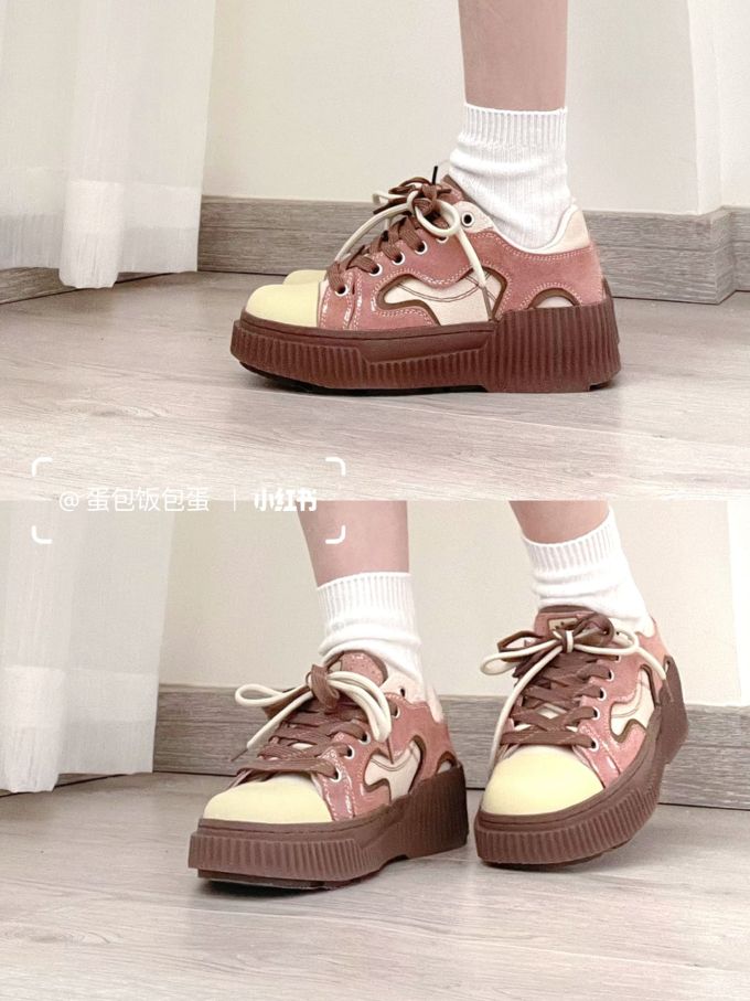 平底 圆头 低帮 系带 深口鞋 皮革 