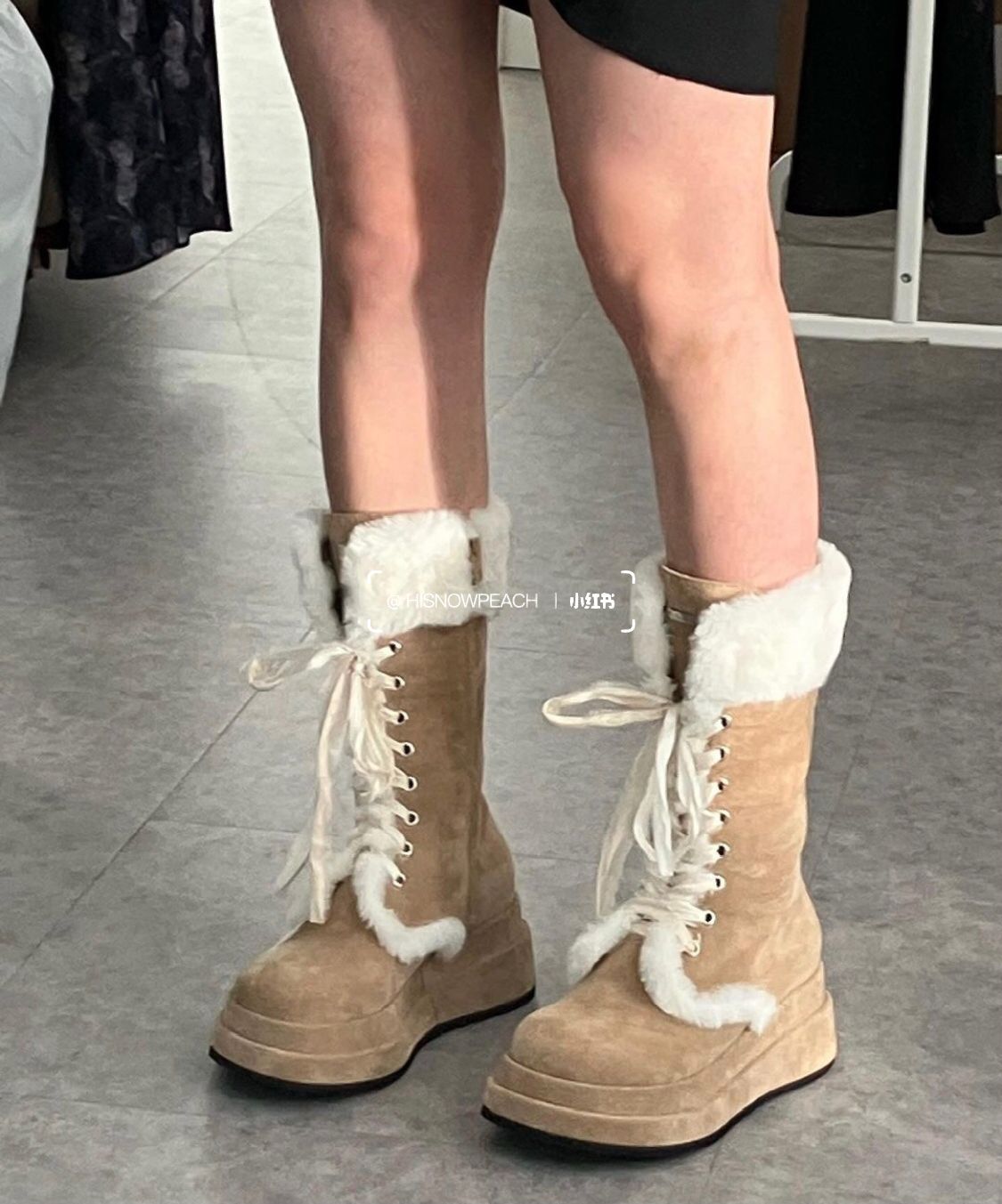 平底 圆头 系带 中筒 拉链  - VALI鞋履AI设计主图