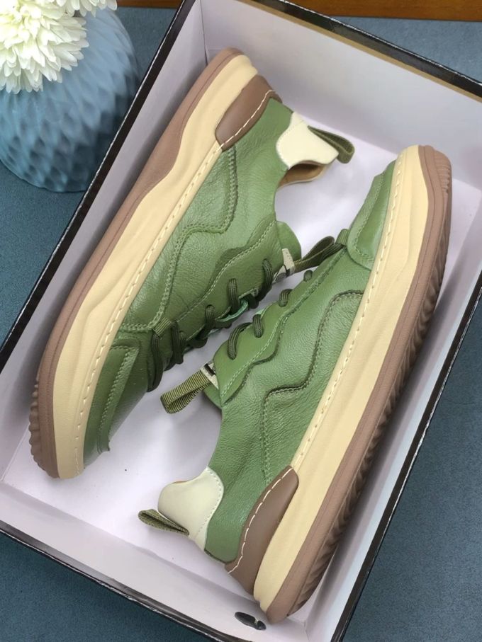 厚底 圆头 低帮 系带 深口鞋 网面 