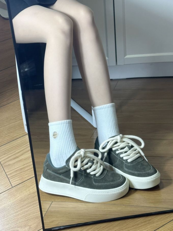 平底 圆头 低帮 系带 深口鞋 