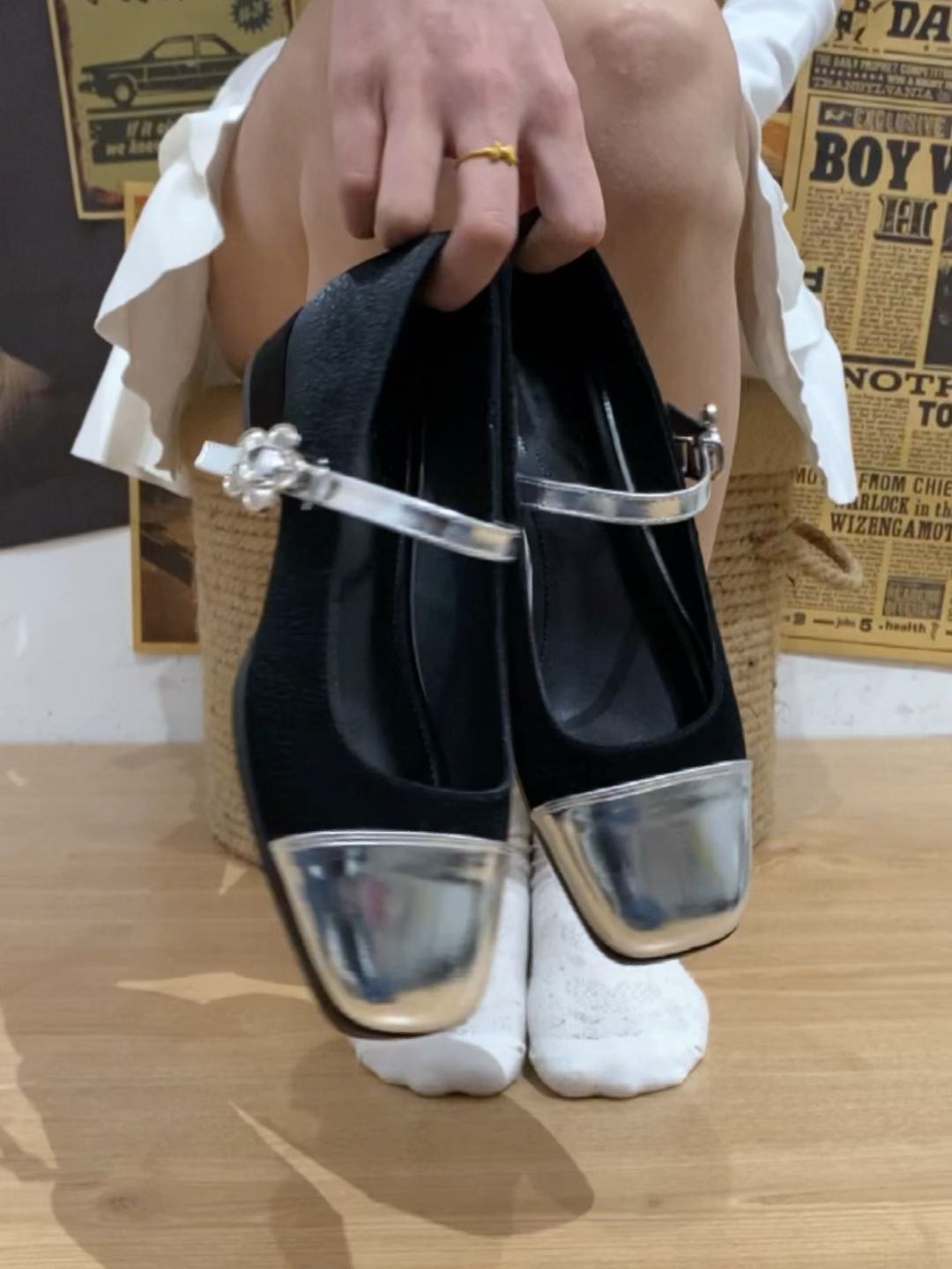 方头 低帮 袢扣 中口鞋 皮革  - VALI鞋履AI设计主图