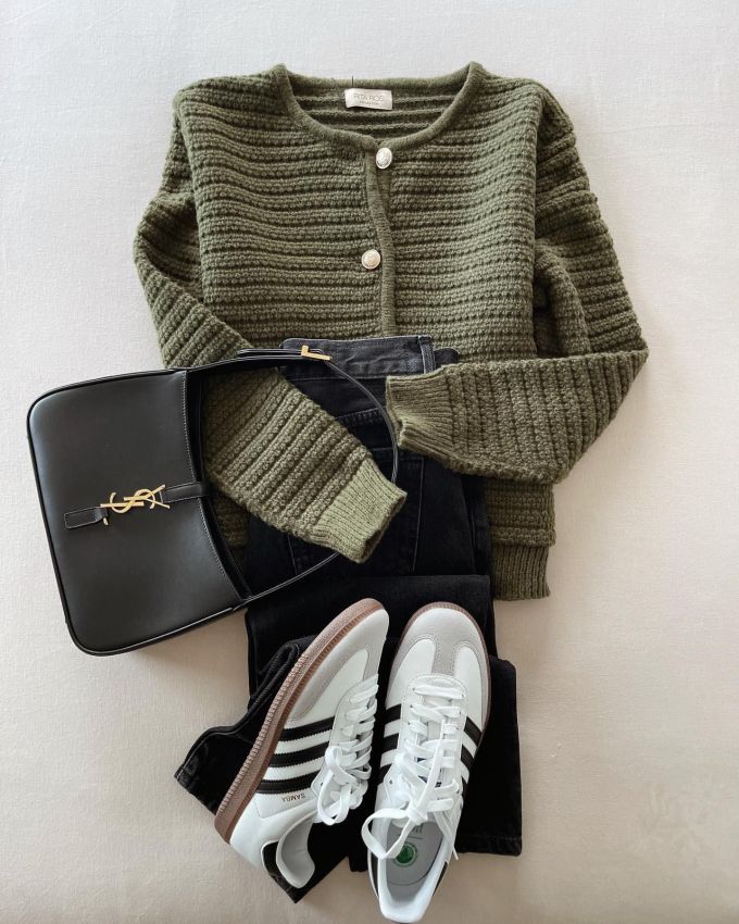 毛纺 圆形领 细针 针织螺纹 榉树色 夜幕色 