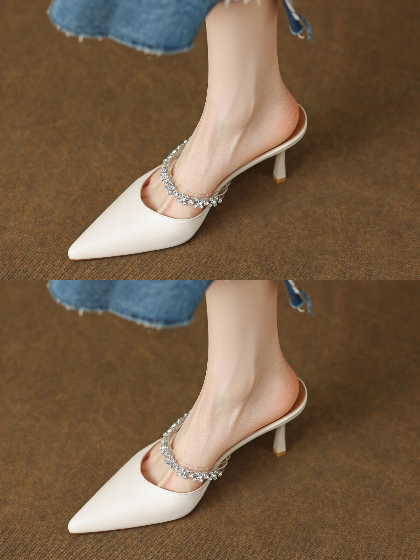 中跟 尖头 一脚蹬 皮革  - VALI鞋履AI设计主图