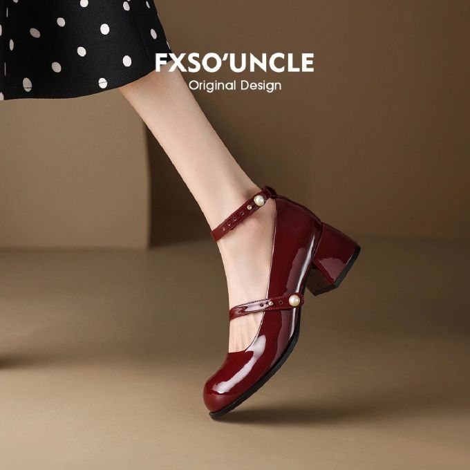 粗跟 中跟 圆头 低帮 浅口鞋 