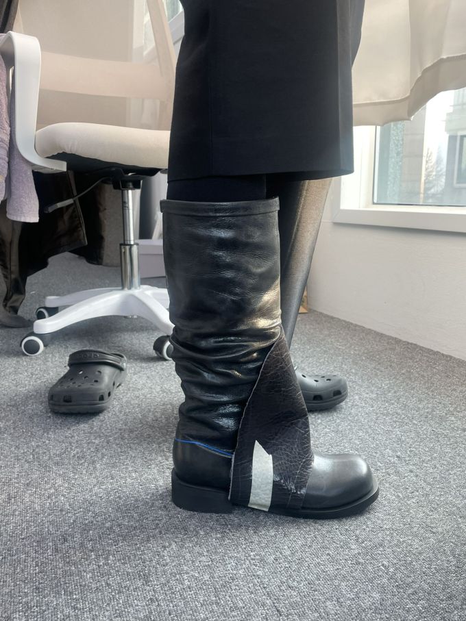 粗跟 低跟 圆头 皮革 