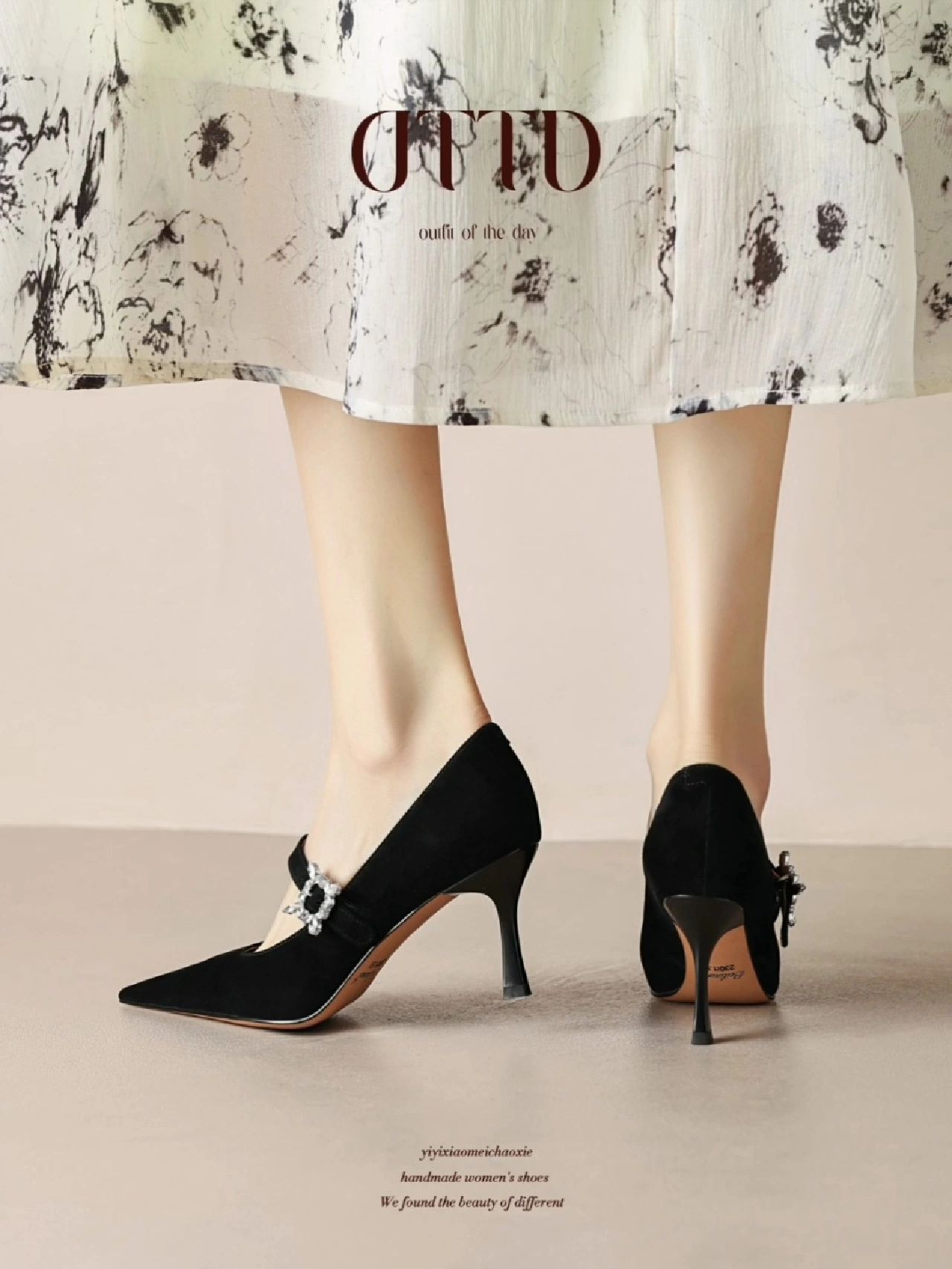 细跟 高跟 低帮 一脚蹬 浅口鞋 皮革  - VALI鞋履AI设计主图