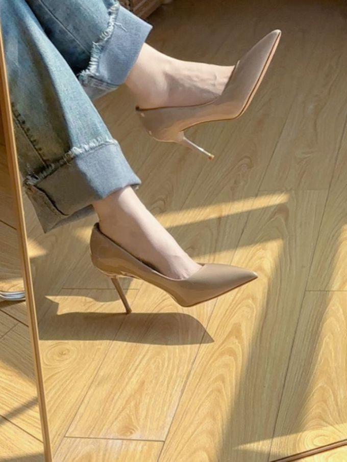 细跟 高跟 尖头 低帮 一脚蹬 浅口鞋 