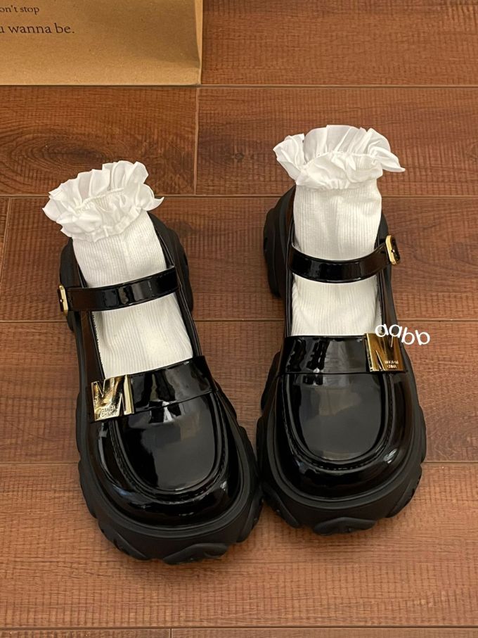 圆头 低帮 袢扣 中口鞋 皮革 