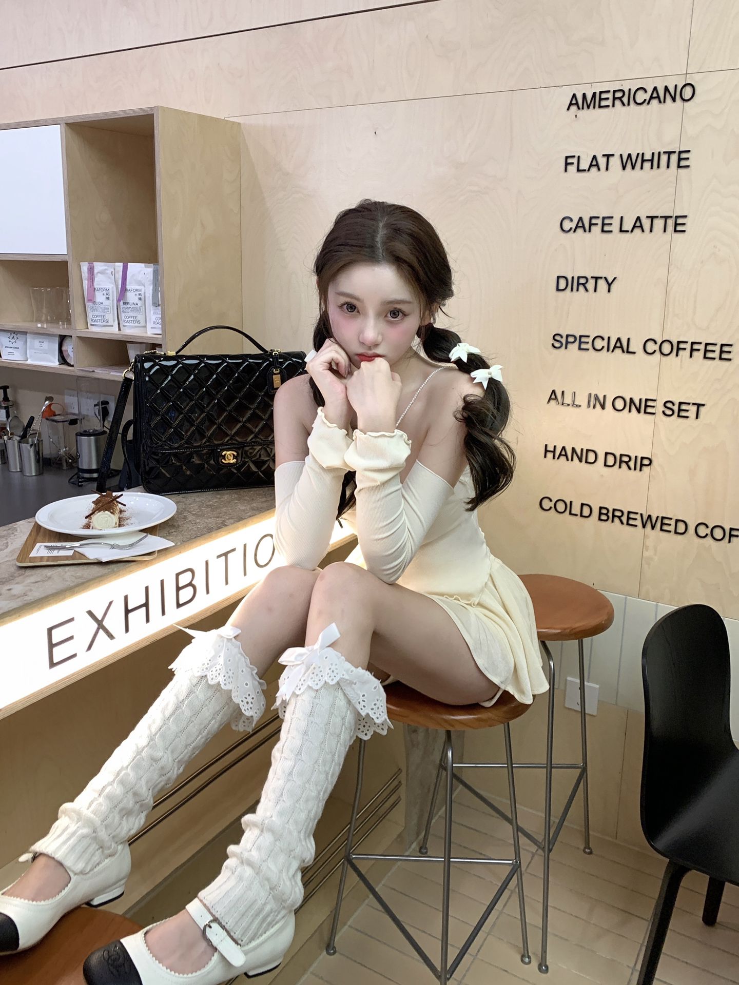 雪纺 A型 荷叶边 银桦色 性感 ABG辣妹 辣妹  - VALI鞋履AI设计主图