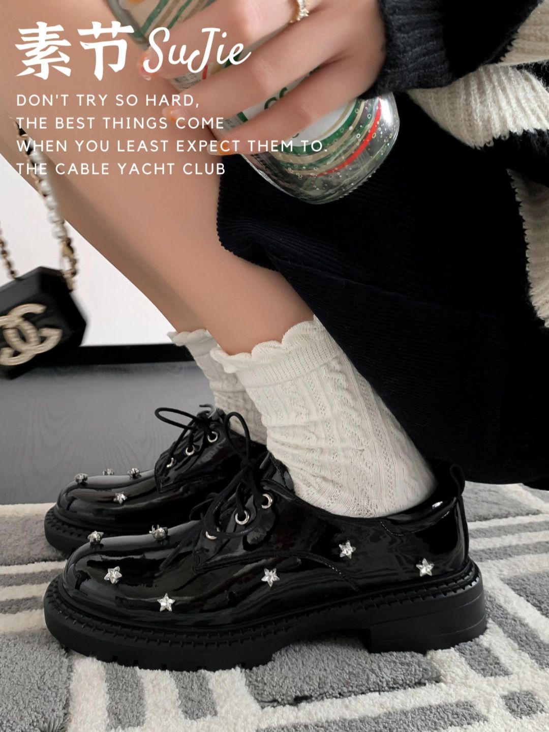 粗跟 低跟 圆头 低帮 系带 深口鞋 皮革  - VALI鞋履AI设计主图