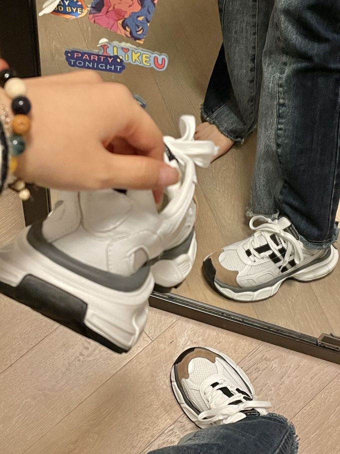 厚底 圆头 系带 深口鞋 