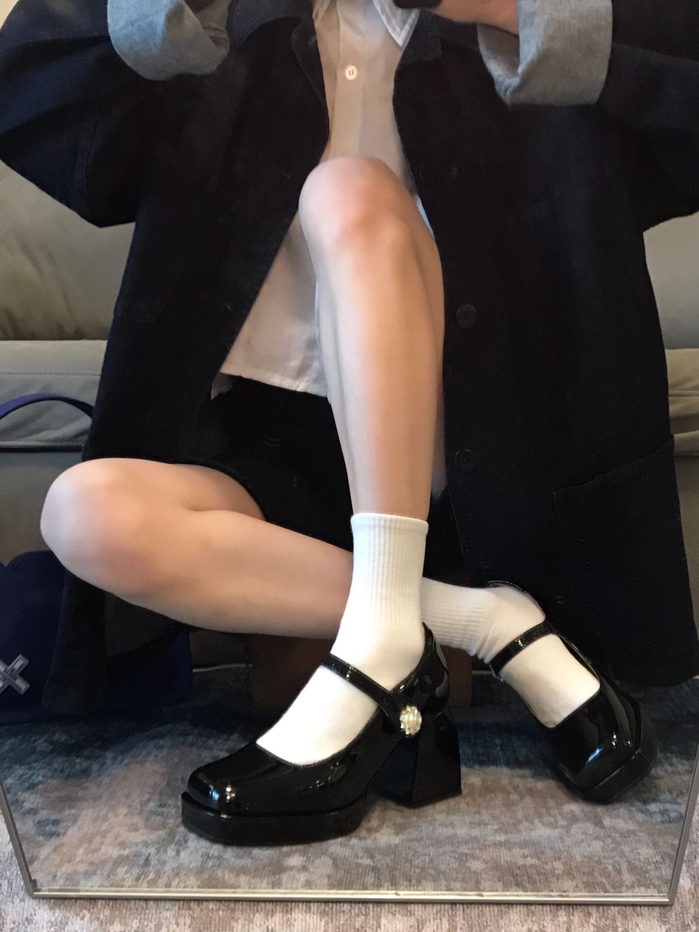 粗跟 高跟 圆头 低帮 袢扣 中口鞋 皮革  - VALI鞋履AI设计主图