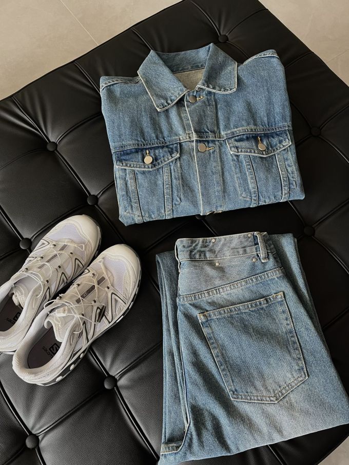 牛仔面料 H型 翻领 洗水 暴雨灰 轿车黑 铅色 基础扣饰 