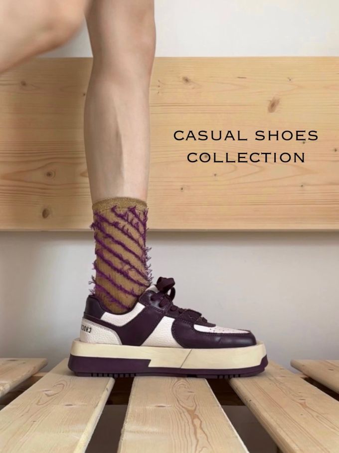 平底 圆头 低帮 系带 深口鞋 皮革 