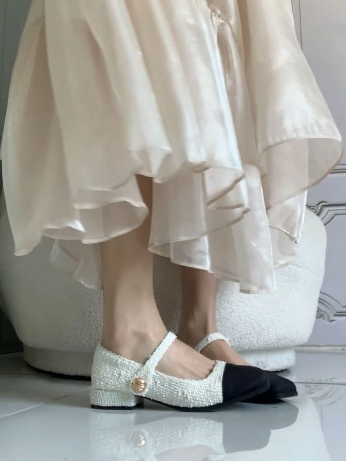 粗跟 低跟 尖头 低帮 袢扣 浅口鞋 皮革 